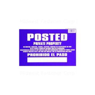 Posted Private Property Sign 8X12 PURPLE