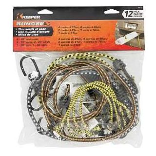KEEPER BUNGEE CORD ASST 12PC 4-10 4-18 2