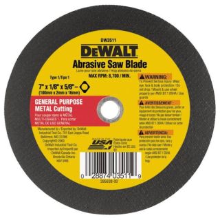DW3511 METAL ABRASIVE BLADE 7" diamet