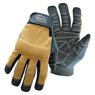 PADDED MECHANIC GLOVE LG SYNTHETIC/BROWN