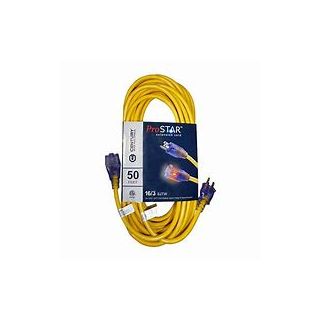 PRO STAR EXT CORD 12/3 50' YELLOW LIGHTE