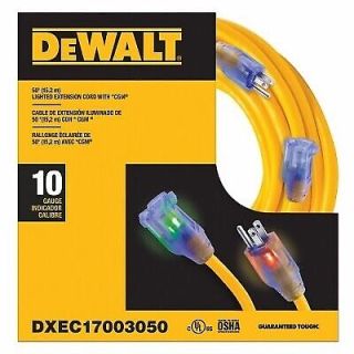 EXTENSION CORD 10/3 50' YELLOW W/LIGHTED