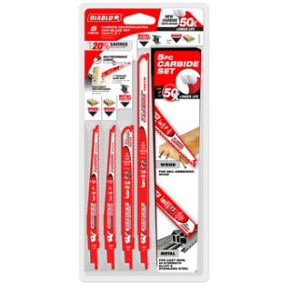 5 pc Carbide Recip Blade Set With Case