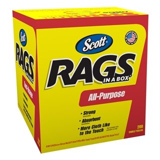 SCOTT RAGS IN A BOX 10 X 13" White Pa