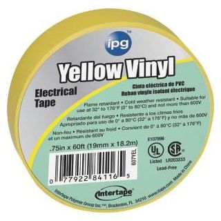 ELECTRICAL TAPE YELLOW VINYL 3/4X66'