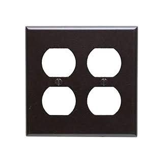 ! RECEPTACLE PLATE 2GANG BRN