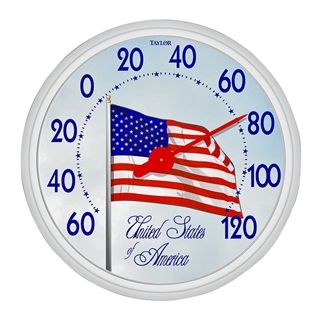 FLAG DESIGN OUTDOOR THERMOMETER ROUND 13