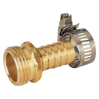 GARDEN HOSE FTG 5/8 MALE BRASS W/CLAMP