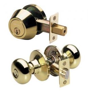 LOCKSET MASTER COMBO BRASS BISCUIT KNOB