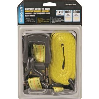TIE DOWN STRAP 1 X 16' W/J HOOK 1000WLL